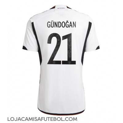 Camisa de Futebol Alemanha Ilkay Gundogan #21 Equipamento Principal Mundo 2022 Manga Curta